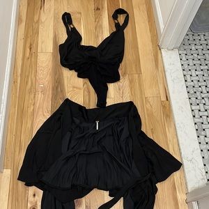Black free people two piece skirt set.